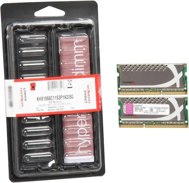 Alt view image 3 of 3 - HyperX 8GB (2 x 4GB) 204-Pin DDR3 SO-DIMM DDR3 1866 HyperX Plug n Play Laptop Memory Model KHX1866C11S3P1K2/8G