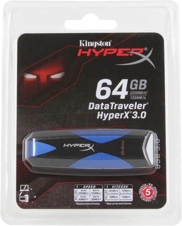 Alt view image 5 of 5 - HyperX DataTraveler HyperX 3.0 64GB USB 3.0 Flash Drive DTHX30/64GB