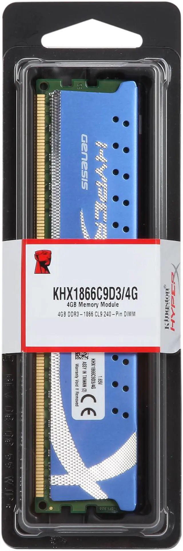 Alt view image 3 of 3 - HyperX 4GB DDR3 1866 Desktop Memory Model KHX1866C9D3/4G