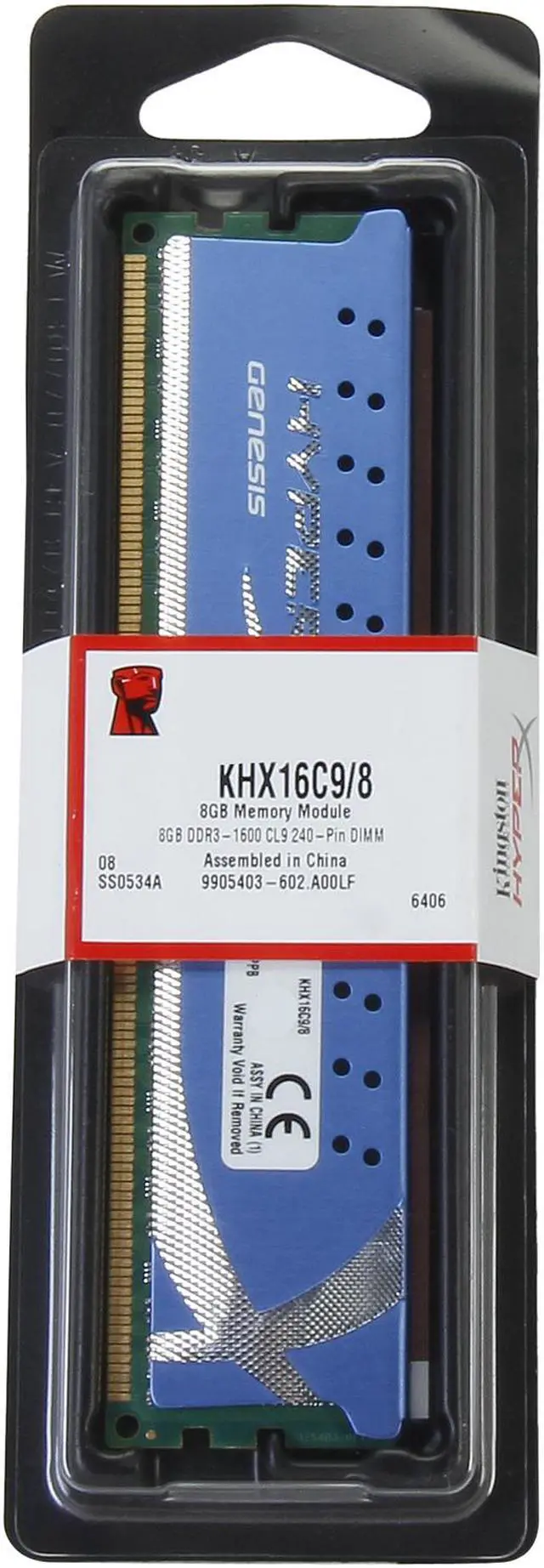 Alt view image 3 of 3 - HyperX 8GB DDR3 1600 (PC3 12800) Desktop Memory Model KHX16C9/8