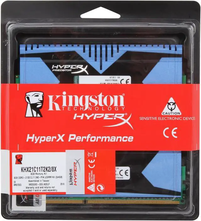 Alt view image 3 of 3 - HyperX Predator Series 8GB (2 x 4GB) DDR3 2133 Desktop Memory Model KHX21C11T2K2/8X