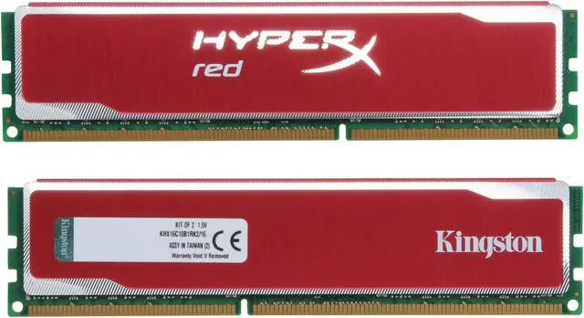 Alt view image 2 of 3 - HyperX Blu Red Series 16GB (2 x 8GB) DDR3 1600 Desktop Memory Model KHX16C10B1RK2/16