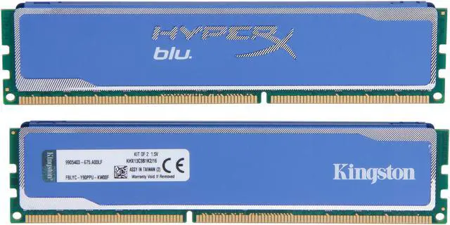 Alt view image 2 of 3 - HyperX Blu 16GB (2 x 8GB) DDR3 1333 Desktop Memory Model KHX13C9B1K2/16