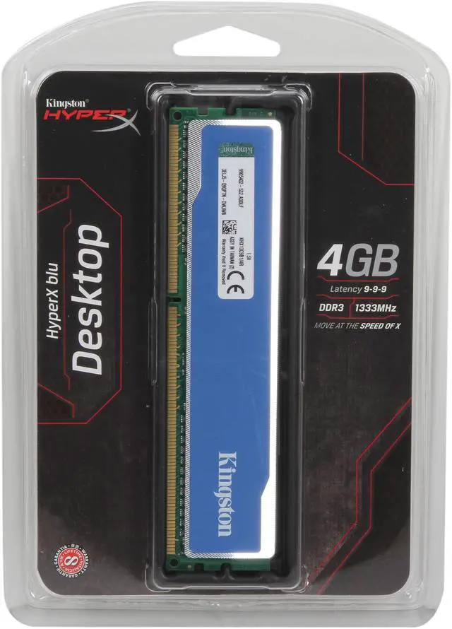Alt view image 3 of 3 - HyperX 4GB DDR3 1333 Desktop Memory HyperX Blu Model KHX13C9B1/4R