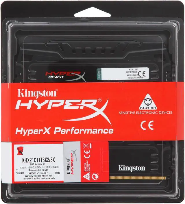Alt view image 3 of 3 - HyperX Beast 8GB (2 x 4GB) DDR3 2133 Desktop Memory Model KHX21C11T3K2/8X