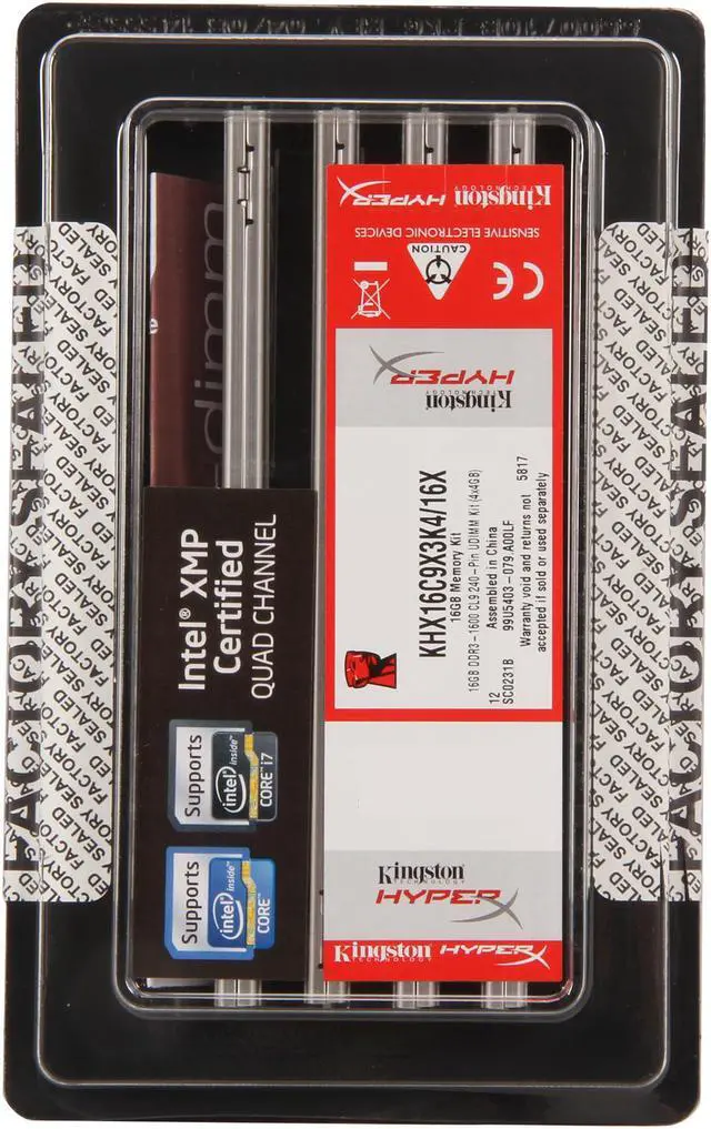 Alt view image 3 of 3 - HyperX XMP 10th Anniversary Series 16GB (4 x 4GB) DDR3 1600 (PC3 12800) Desktop Memory Model KHX16C9X3K4/16X