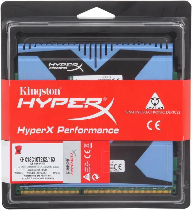 Alt view image 3 of 3 - HyperX Predator 16GB (2 x 8GB) DDR3 1866 XMP Desktop Memory Model KHX18C10T2K2/16X