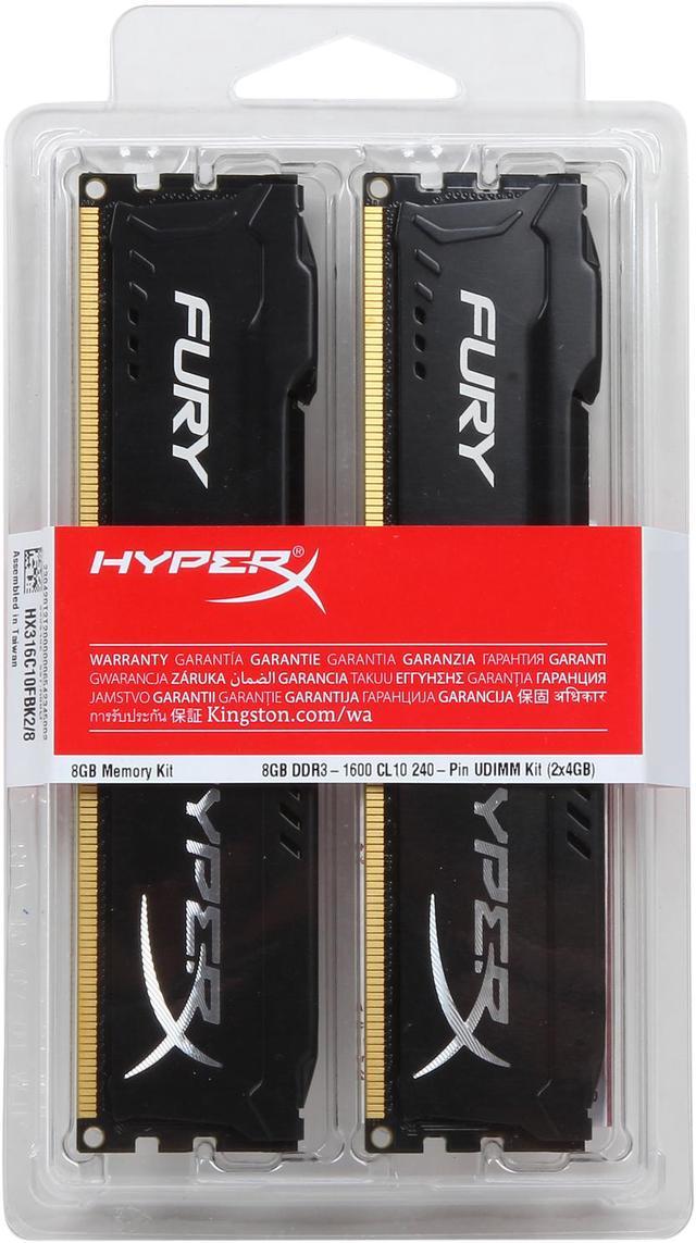 HyperX FURY 8GB (2 x 4GB) DDR3 1600 (PC3 12800) Desktop Memory