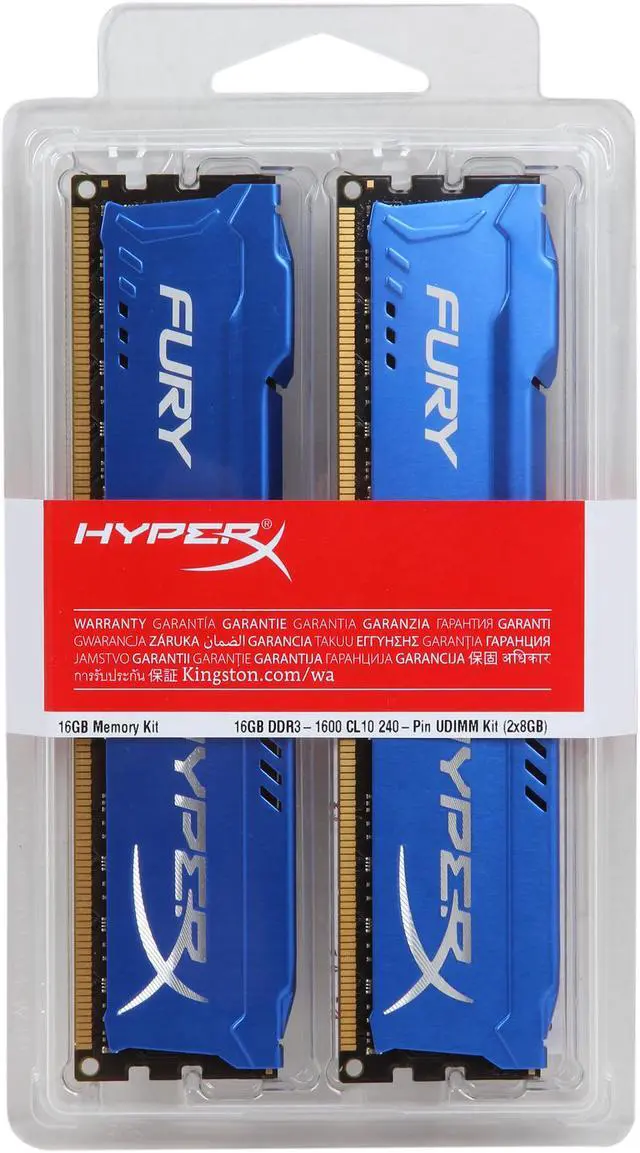 Alt view image 3 of 3 - HyperX FURY 16GB (2 x 8GB) DDR3 1600 (PC3 12800) Desktop Memory Model HX316C10FK2/16