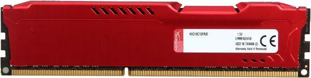 Alt view image 2 of 4 - HyperX Fury Red Series 8GB DDR3 1600 (PC3 12800) Desktop Memory Model HX316C10FR/8