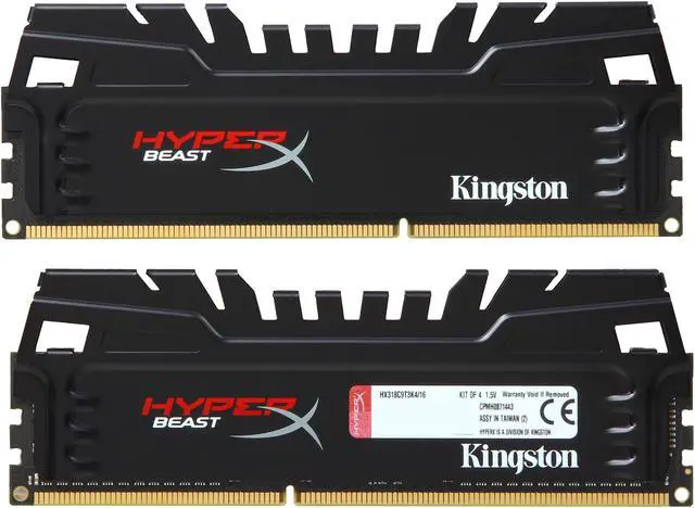Alt view image 2 of 3 - HyperX Beast 16GB (4 x 4GB) DDR3 1866 Desktop Memory Model HX318C9T3K4/16