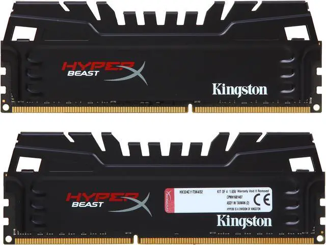 Alt view image 2 of 3 - HyperX Beast 32GB (4 x 8GB) DDR3 2400 Desktop Memory Model HX324C11T3K4/32