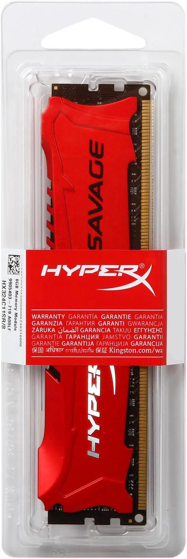 Alt view image 3 of 3 - HyperX Savage 8GB DDR3 2400 (PC3 19200) Desktop Memory Model HX324C11SR/8