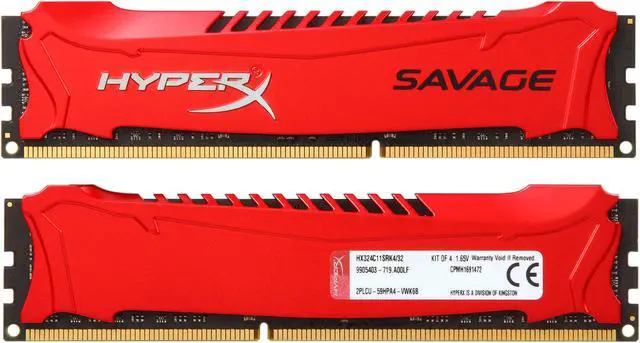 Alt view image 2 of 3 - HyperX Savage 32GB (4 x 8GB) DDR3 2400 (PC3 19200) Desktop Memory Model HX324C11SRK4/32