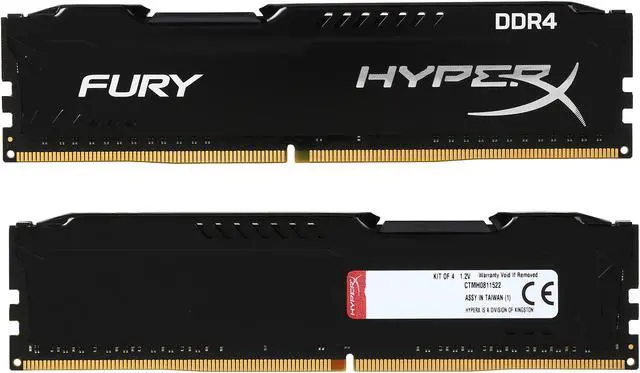 Alt view image 2 of 3 - HyperX FURY 16GB (4 x 4GB) Unbuffered DDR4 2133 (PC4 17000) Compatible with Intel X99 chipset Memory Kit Model HX421C14FBK4/16