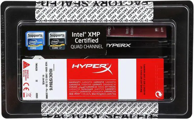 Alt view image 3 of 3 - HyperX FURY 16GB (4 x 4GB) Unbuffered DDR4 2400 (PC4 19200) Compatible with Intel X99 chipset Memory Kit Model HX424C15FBK4/16