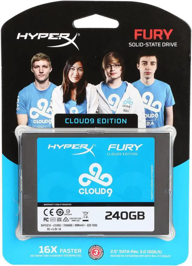 Alt view image 6 of 6 - HyperX FURY 2.5" 240GB SATA III SSD - Cloud9 Edition SHFS37A-Z/240G