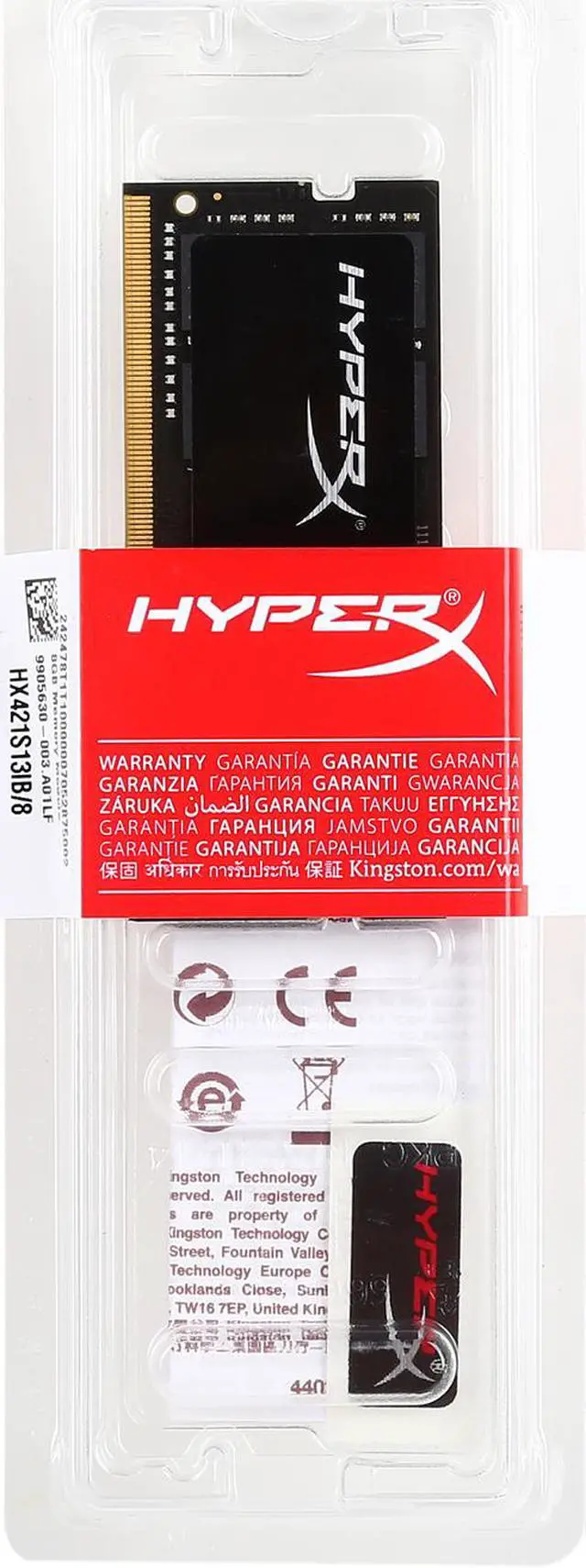 Alt view image 3 of 3 - HyperX Impact 8GB 260-Pin DDR4 SO-DIMM DDR4 2133 (PC4 17000) Laptop Memory Model HX421S13IB/8
