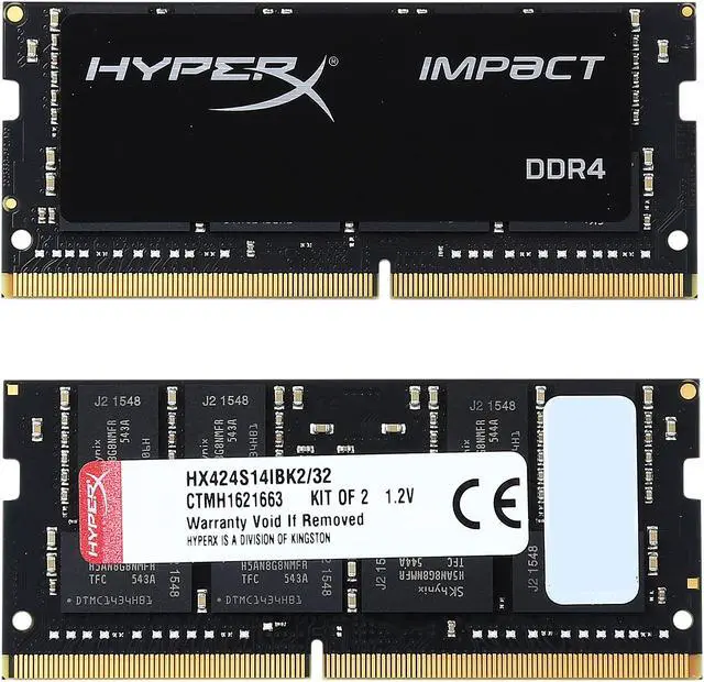 Alt view image 2 of 3 - HyperX Impact 260-Pin DDR4 SO-DIMM DDR4 2400 (PC4 19200) Laptop Memory Model HX424S14IBK2/32