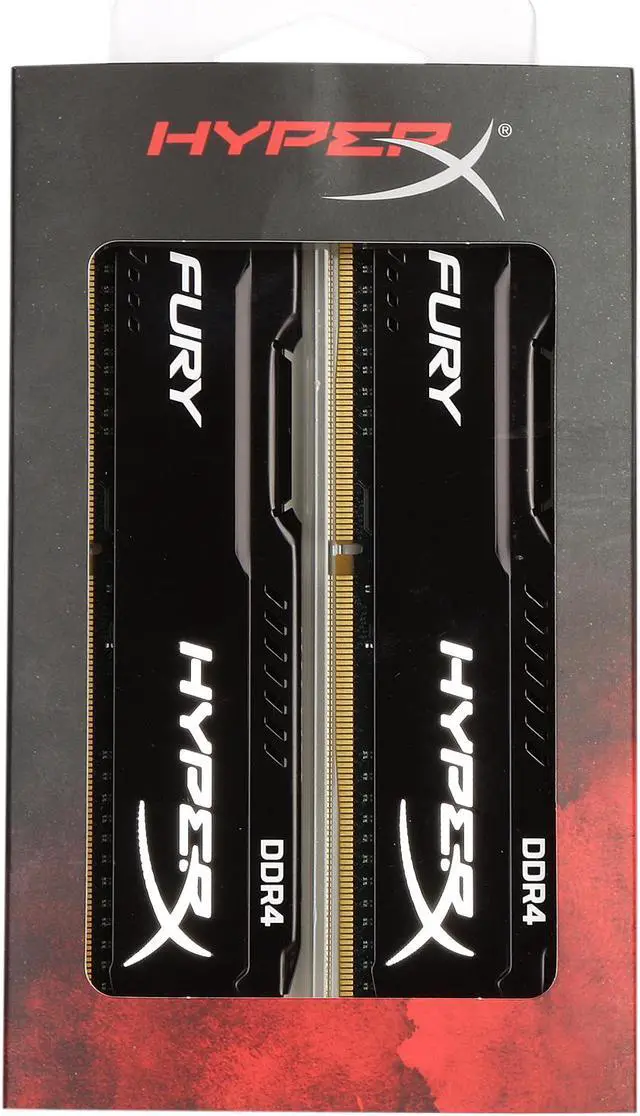 Alt view image 3 of 3 - HyperX Fury 16GB (2 x 8GB) DDR4 2400MHz DRAM (Desktop Memory) CL15 1.2V DIMM (288-pin) HX424C15FB2K2/16-SLV (Intel XMP, AMD Ryzen)