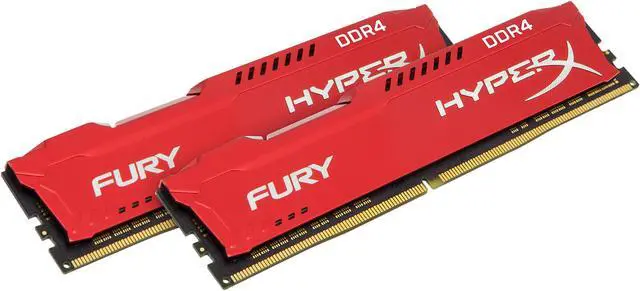 Main image of HyperX Fury 16GB (2 x 8GB) DDR4 2400MHz DRAM (Desktop Memory) CL15 1.2V Red DIMM (288-pin) HX424C15FR2K2/16 (Intel XMP, AMD Ryzen)