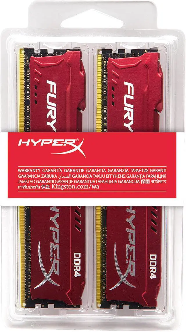 Alt view image 3 of 3 - HyperX Fury 16GB (2 x 8GB) DDR4 2400MHz DRAM (Desktop Memory) CL15 1.2V Red DIMM (288-pin) HX424C15FR2K2/16 (Intel XMP, AMD Ryzen)