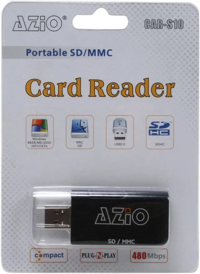 Alt view image 4 of 4 - AZiO CAR-S10 USB 2.0 Card Reader