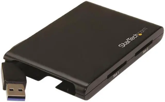 Alt view image 2 of 4 - StarTech 2SD4FCRU3 Dual-Slot SD Card Reader/Writer - USB 3.0 - SD 4.0, UHS II - Portable SD/SDHC/SDXC Card Reader/Writer with UHS-II