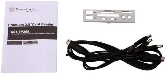 Alt view image 5 of 6 - Silverstone FP35B USB 2.0 Card Reader with extra silver front panel
