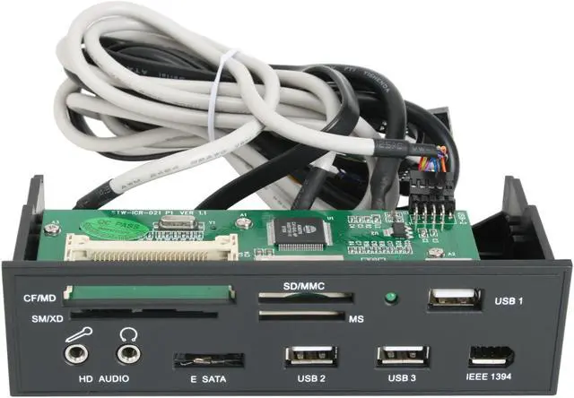 Alt view image 2 of 9 - nMEDIAPC ZE-C98 All-in-one USB 2.0 Card Reader with USB/ IEEE 1394/ e-SATA Port/ HD Audio Ports