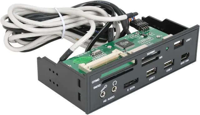 Alt view image 3 of 9 - nMEDIAPC ZE-C98 All-in-one USB 2.0 Card Reader with USB/ IEEE 1394/ e-SATA Port/ HD Audio Ports