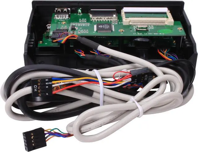 Alt view image 4 of 8 - nMEDIAPC ZE-C128 USB 2.0 Black Aluminum Panel 5.25"All-in-one USB x 3 / IEEE 1394 / eSATA / HD (or AC97) Audio Internal Card Reader