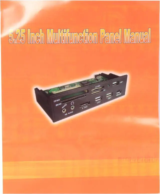 Alt view image 6 of 8 - nMEDIAPC ZE-C128 USB 2.0 Black Aluminum Panel 5.25"All-in-one USB x 3 / IEEE 1394 / eSATA / HD (or AC97) Audio Internal Card Reader