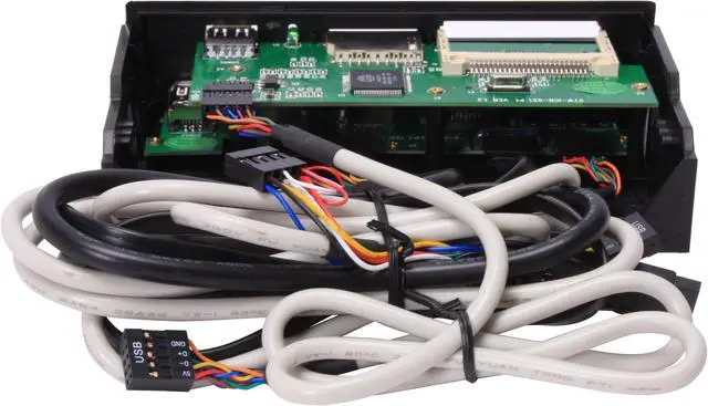Alt view image 3 of 7 - nMEDIAPC ZE-C138 Silver Aluminum Panel 5.25"All-in-one USB X 3 / IEEE 1394 / eSATA / HD (or AC97) Audio Internal Card Reader
