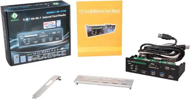 Alt view image 6 of 6 - nMEDIAPC ZE-C198 All-in-one USB Card Reader with USB 3.0/IEEE 1394/e-SATA Port/HD Audio Ports