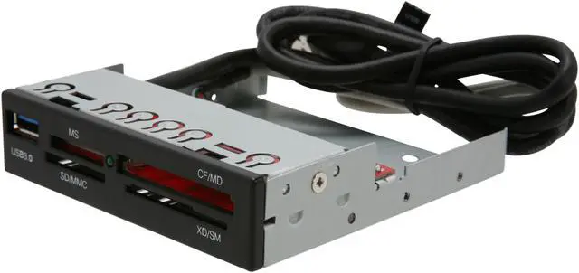 Main image of nMEDIAPC ZE-C268 USB 3.0 Black Panel 3.5" All-in-one  USB Card Reader with USB 3.0 Port