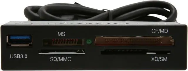 Alt view image 2 of 5 - nMEDIAPC ZE-C268 USB 3.0 Black Panel 3.5" All-in-one  USB Card Reader with USB 3.0 Port