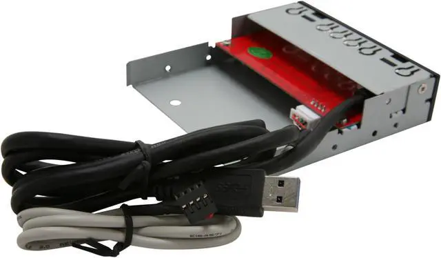 Alt view image 4 of 5 - nMEDIAPC ZE-C268 USB 3.0 Black Panel 3.5" All-in-one  USB Card Reader with USB 3.0 Port