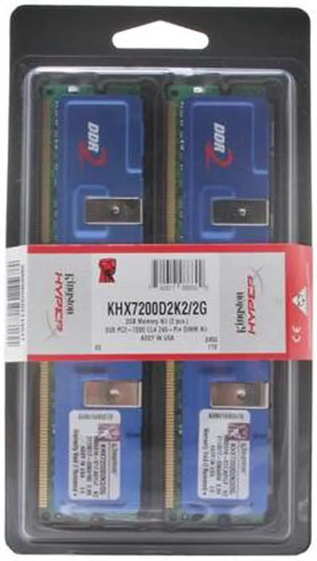 Main image of HyperX 2GB (2 x 1GB) DDR2 900 (PC2 7200) Dual Channel Kit Desktop Memory Model KHX7200D2K2/2G