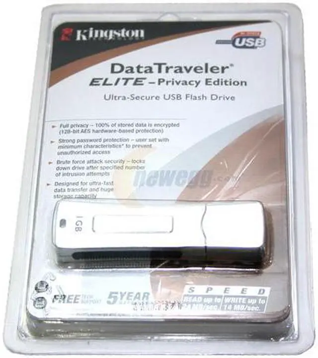Main image of Kingston Data Traveler Elite Privacy Edition 1GB Flash Drive (USB2.0 Portable) DTEP/1GB