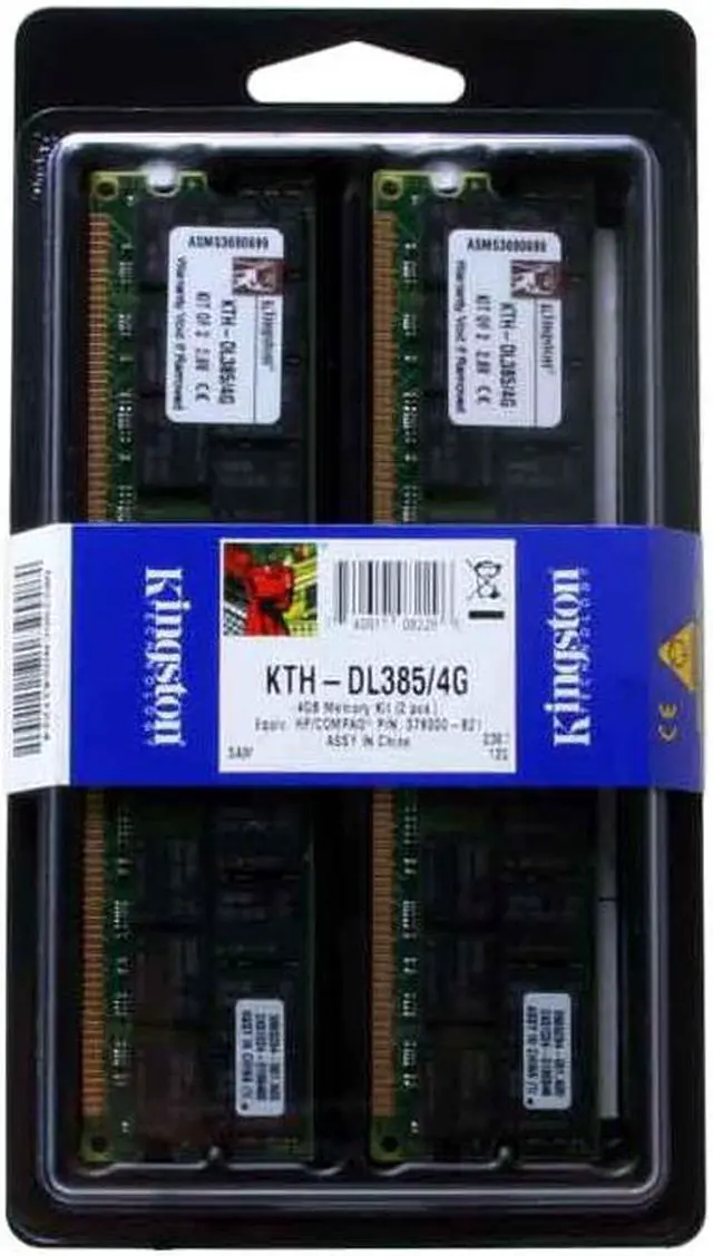 Alt view image 2 of 2 - Kingston 4GB (2 x 2GB) 184-Pin DDR SDRAM ECC Registered DDR 400 (PC 3200) Dual Channel Kit System Specific Memory Model KTH-DL385/4G