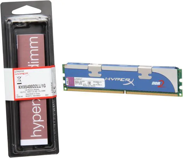 Alt view image 3 of 3 - HyperX 1GB DDR2 800 (PC2 6400) Desktop Memory Model KHX6400D2LL/1G