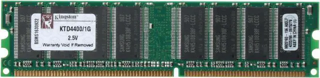 Alt view image 2 of 3 - Kingston 1GB 184-Pin DDR SDRAM Unbuffered DDR 266 (PC 2100) System Specific Memory for Dell Model KTD4400/1G