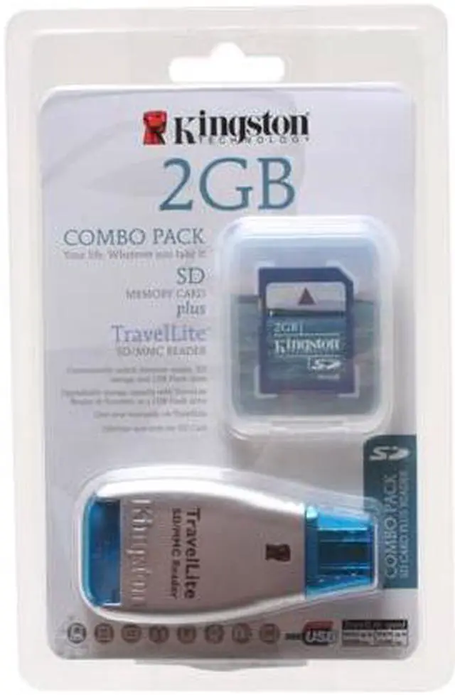 Main image of Kingston 2GB Secure Digital (SD) Flash Card w/TravelLite Reader Model FCR-TL+SD/2GB