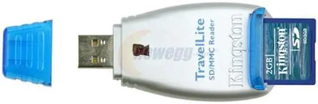 Alt view image 2 of 2 - Kingston 2GB Secure Digital (SD) Flash Card w/TravelLite Reader Model FCR-TL+SD/2GB