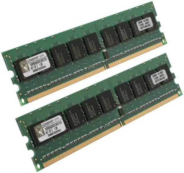 Main image of Kingston 2GB (2 x 1GB) ECC Unbuffered DDR2 800 (PC2 6400) Dual Channel Kit Server Memory Model KVR800D2E5K2/2G