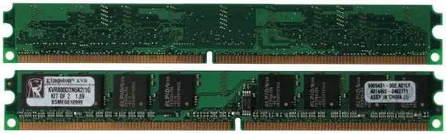 Alt view image 2 of 3 - Kingston ValueRAM 1GB (2 x 512MB) DDR2 800 (PC2 6400) Dual Channel Kit Desktop Memory Model KVR800D2N5K2/1G