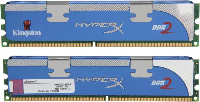 Alt view image 2 of 3 - HyperX 2GB (2 x 1GB) DDR2 800 (PC2 6400) Dual Channel Kit Desktop Memory Model KHX6400D2LLK2/2GN