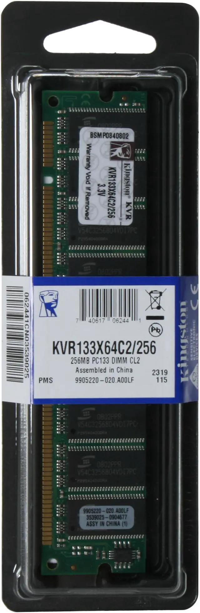 Alt view image 2 of 2 - Kingston ValueRAM 256MB PC 133 Desktop Memory Model KVR133X64C2/256