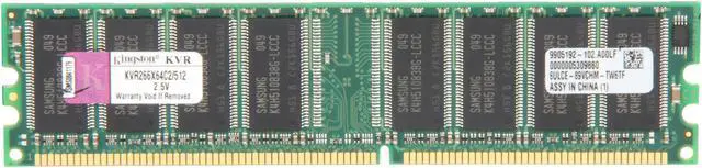 Main image of Kingston 512MB DDR 266 (PC 2100) Desktop Memory Model KVR266X64C2/512